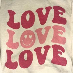 “Love Love Love” boutique sweatshirt, size M